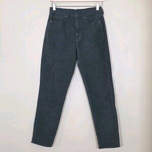 American Eagle Corduroy Mom Jean Women 2 Green Preppy High Rise Skater Cotton
